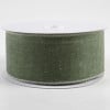 2.5 Satin Vertical Glitter Lines Ribbon: Sage Green (10 Yards)