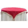 54" Loose Weave Burlap & Lace Table Topper: Red, Natural