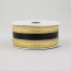 1.5" Stripe Metallic Ribbon: Black & Gold (10 Yards)