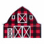 12" Metal Embossed Hanger: Black & Red Buffalo Plaid Barn